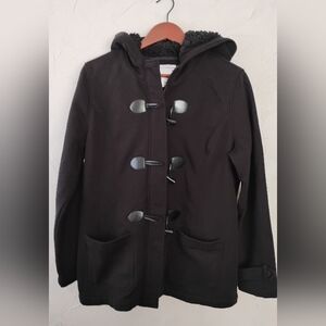 Market & Spruce Black Toggle Pea Coat